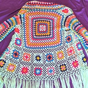 Love Sense NWT Multicolored Crochet Cardigan
